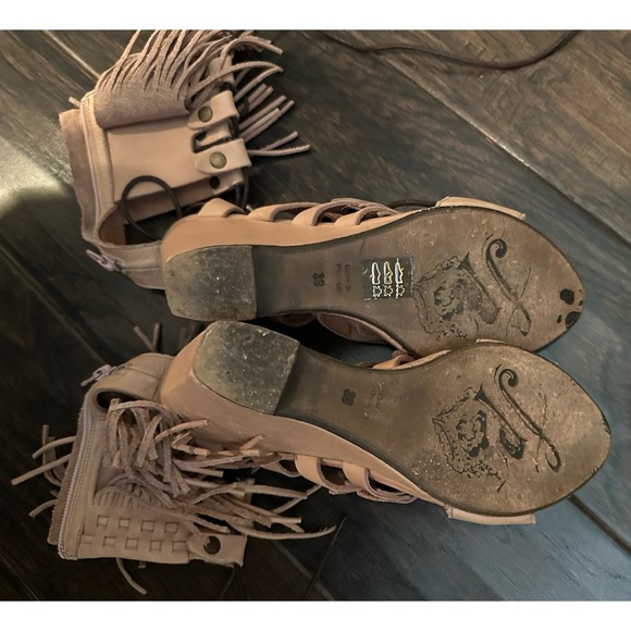 Free People Solstice Fringe Wedge Blush Size 39 - Picture 11 of 12